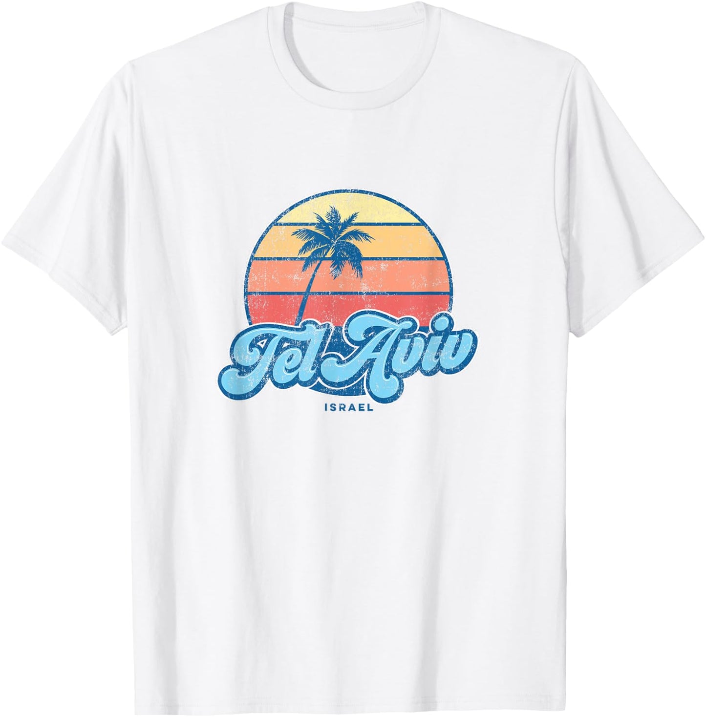 Vintage Tel Aviv Israel Classic 70s Retro Surfer T-Shirt - T-Shirt | White