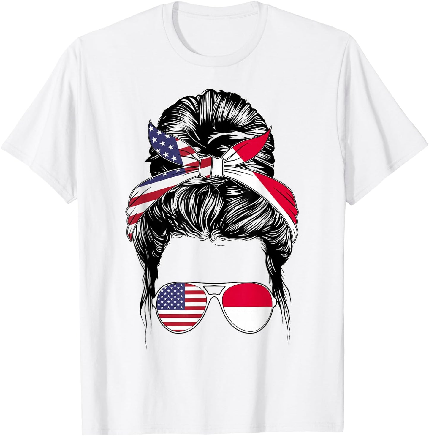 Heritage American Women Indonesian Girl Indonesia Flag T-Shirt - T-Shirt | White