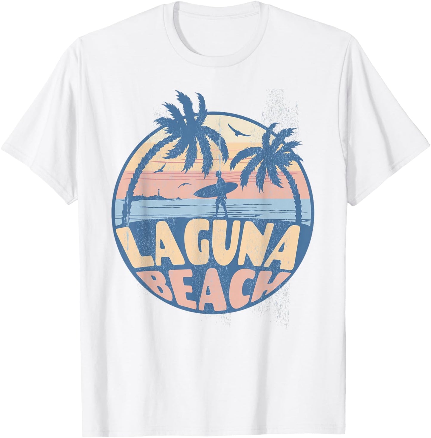 Laguna California Beach Surf Summer Vacation Vintage T-Shirt - T-Shirt | White