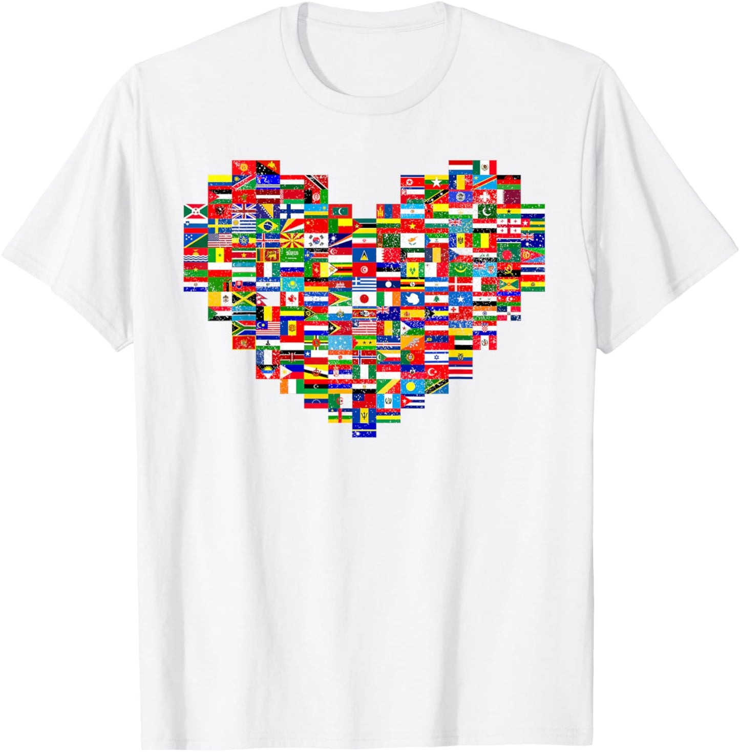 Hearts World Flags Heart Flags of the Countries T-Shirt - T-Shirt | White