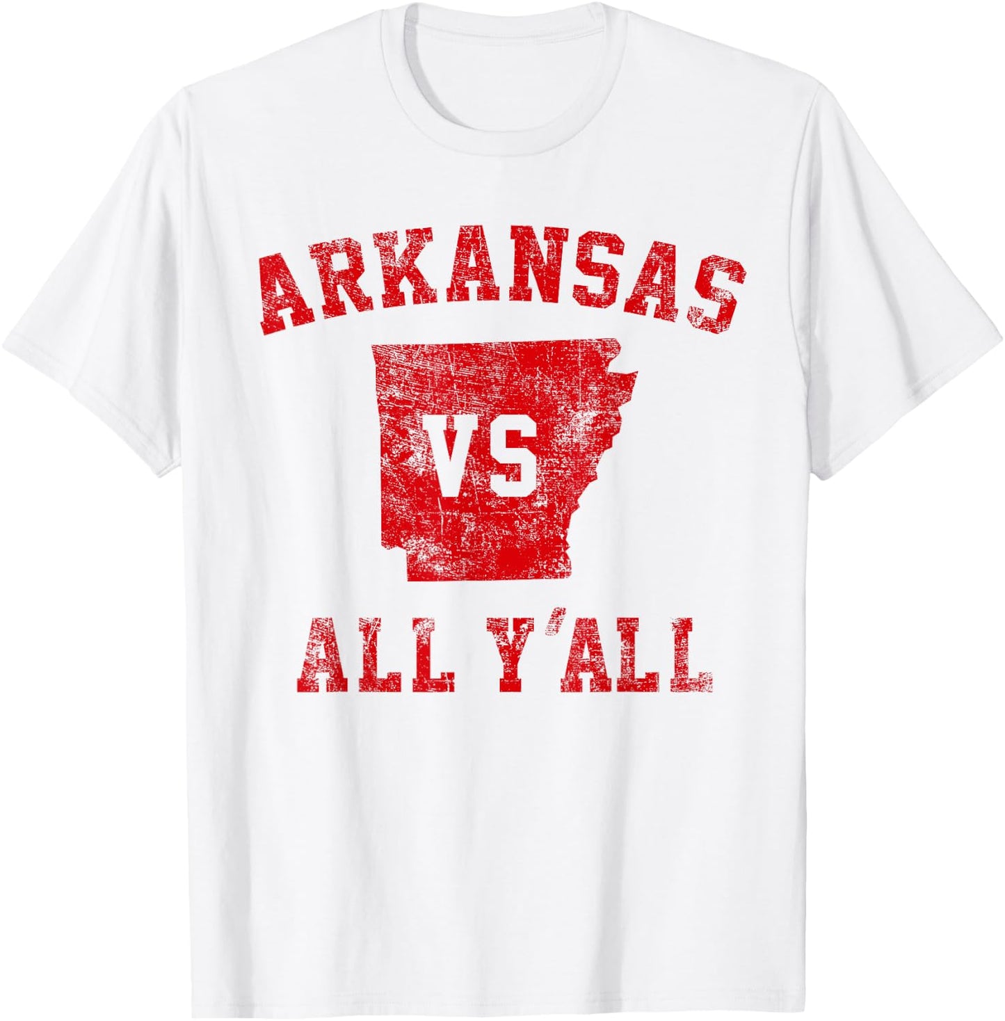 Arkansas vs All Yall for y'all Vintage Men Women T-Shirt - T-Shirt | White