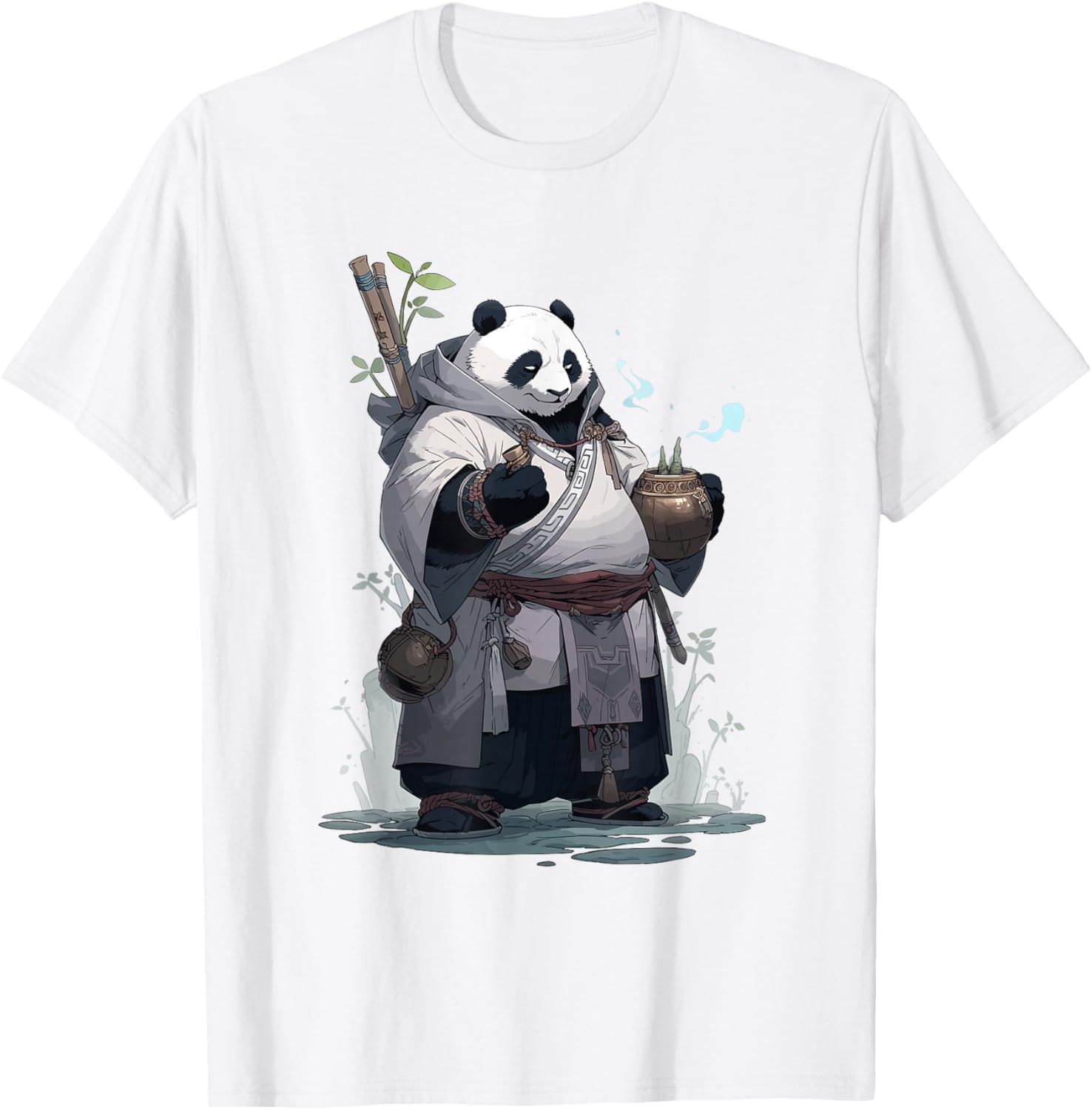 Monk Panda T-Shirt - T-Shirt | White