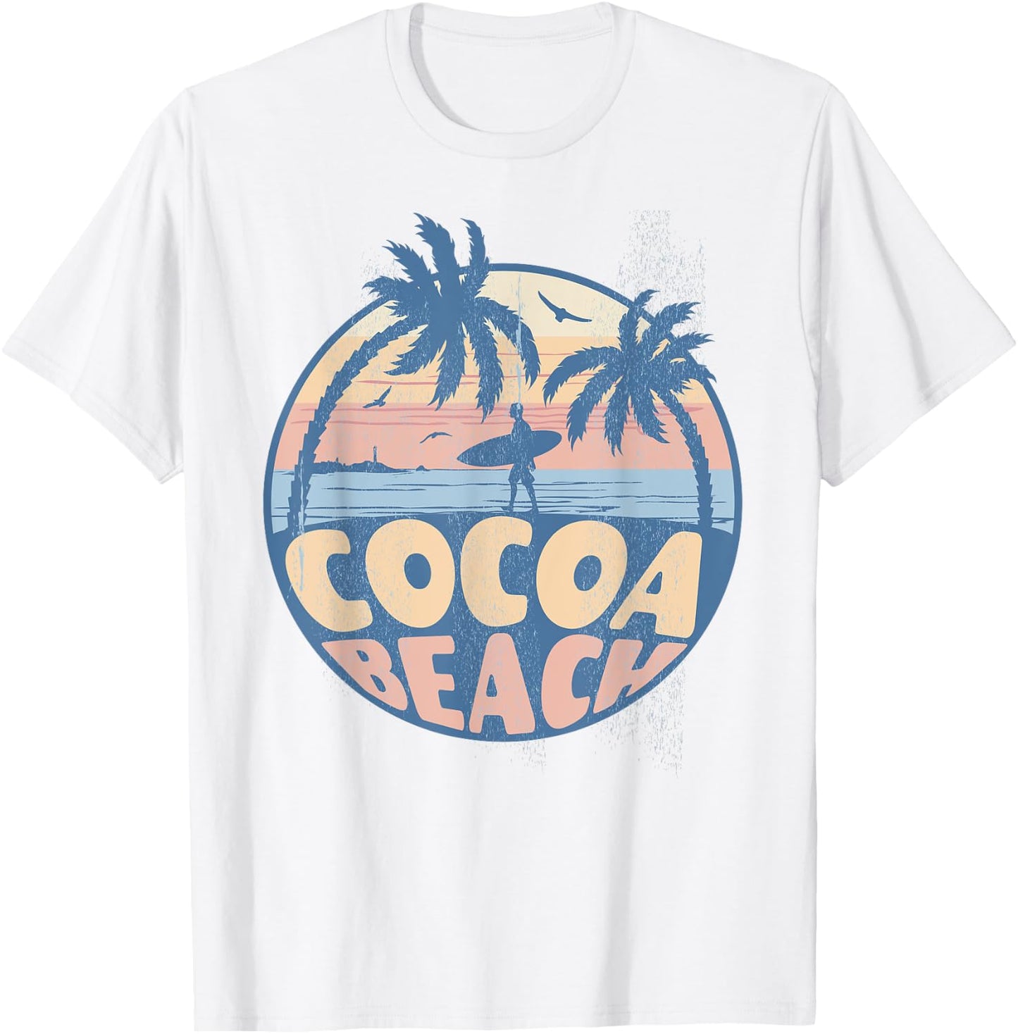 Cocoa Florida Beach Surf Summer Vacation Vintage T-Shirt - T-Shirt | White