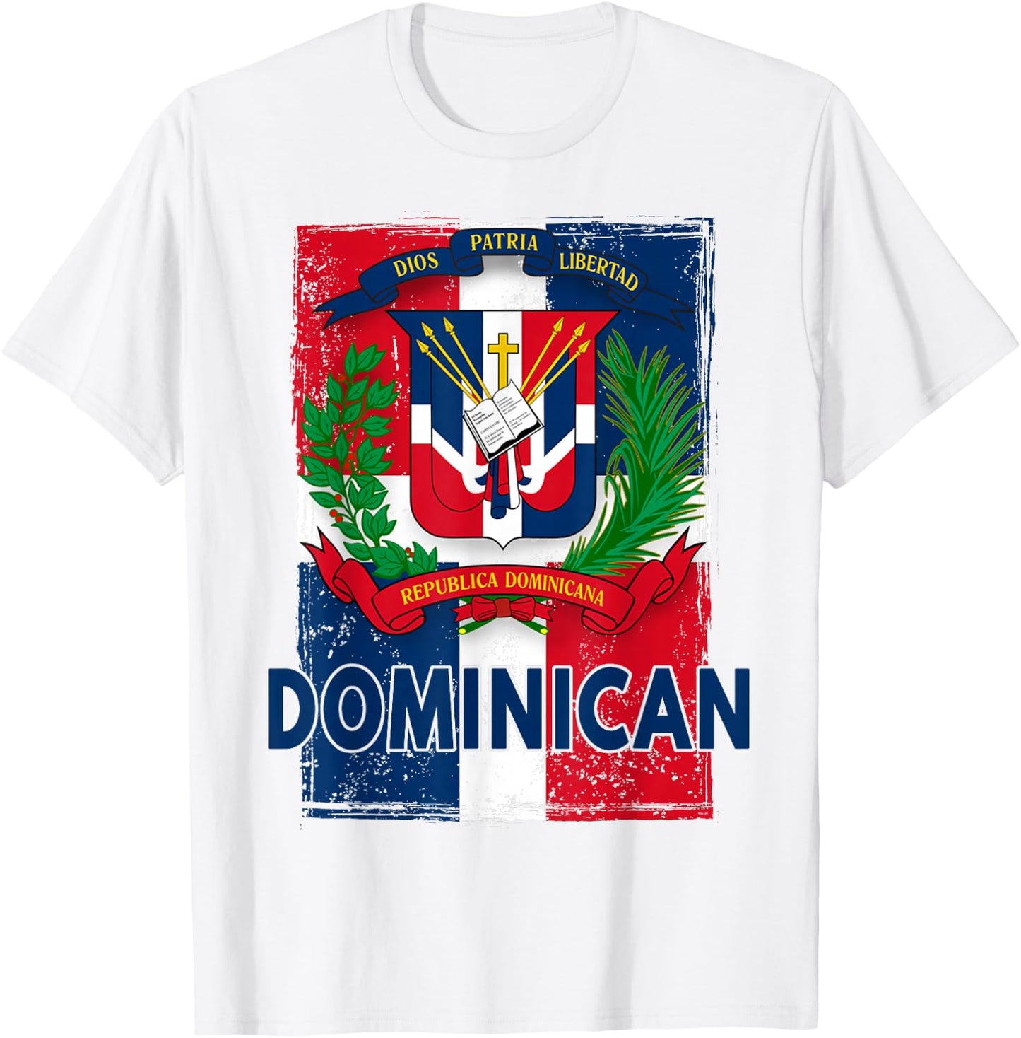 Coat of Arms Republica Dominicana & Dominican Flag Outfit T-Shirt - T-Shirt | White