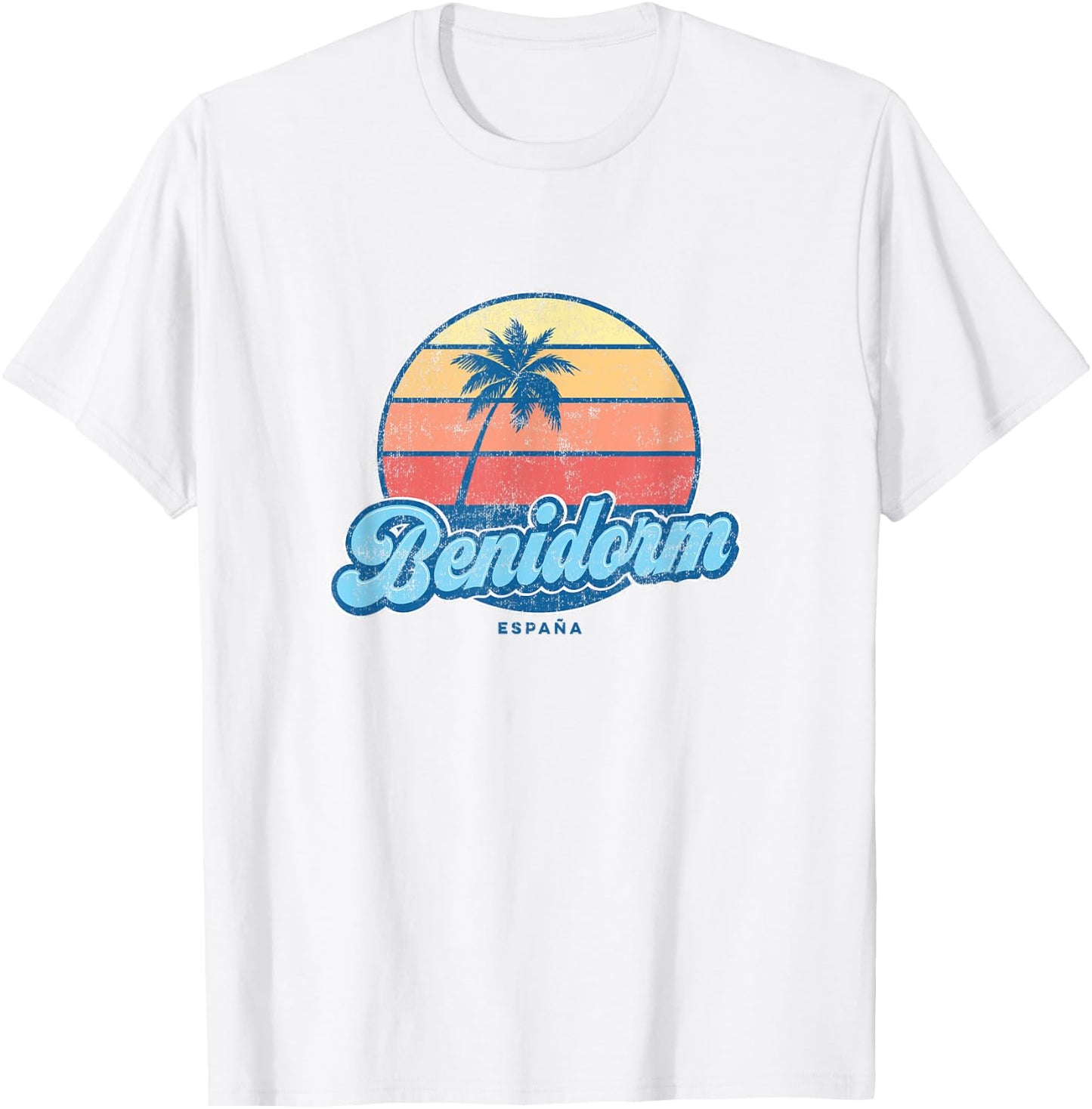Vintage Benidorm Spain Classic 70s Retro Surfer T-Shirt - T-Shirt | White