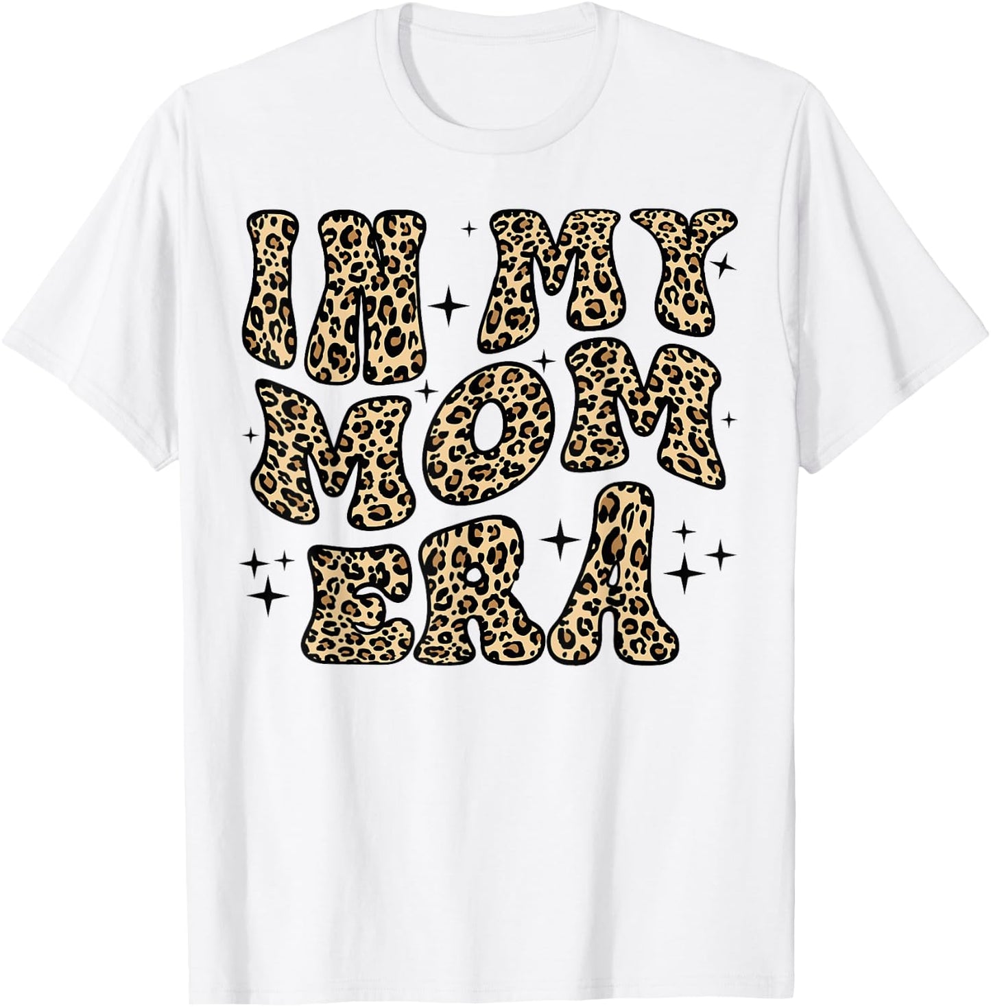 In My Mom Era Leopard Groovy Women Girls Mom Life T-Shirt - T-Shirt | White
