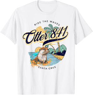 Otter 841 Surfing Otter 841 California Surf Board Otter 841 T-Shirt - T-Shirt | White