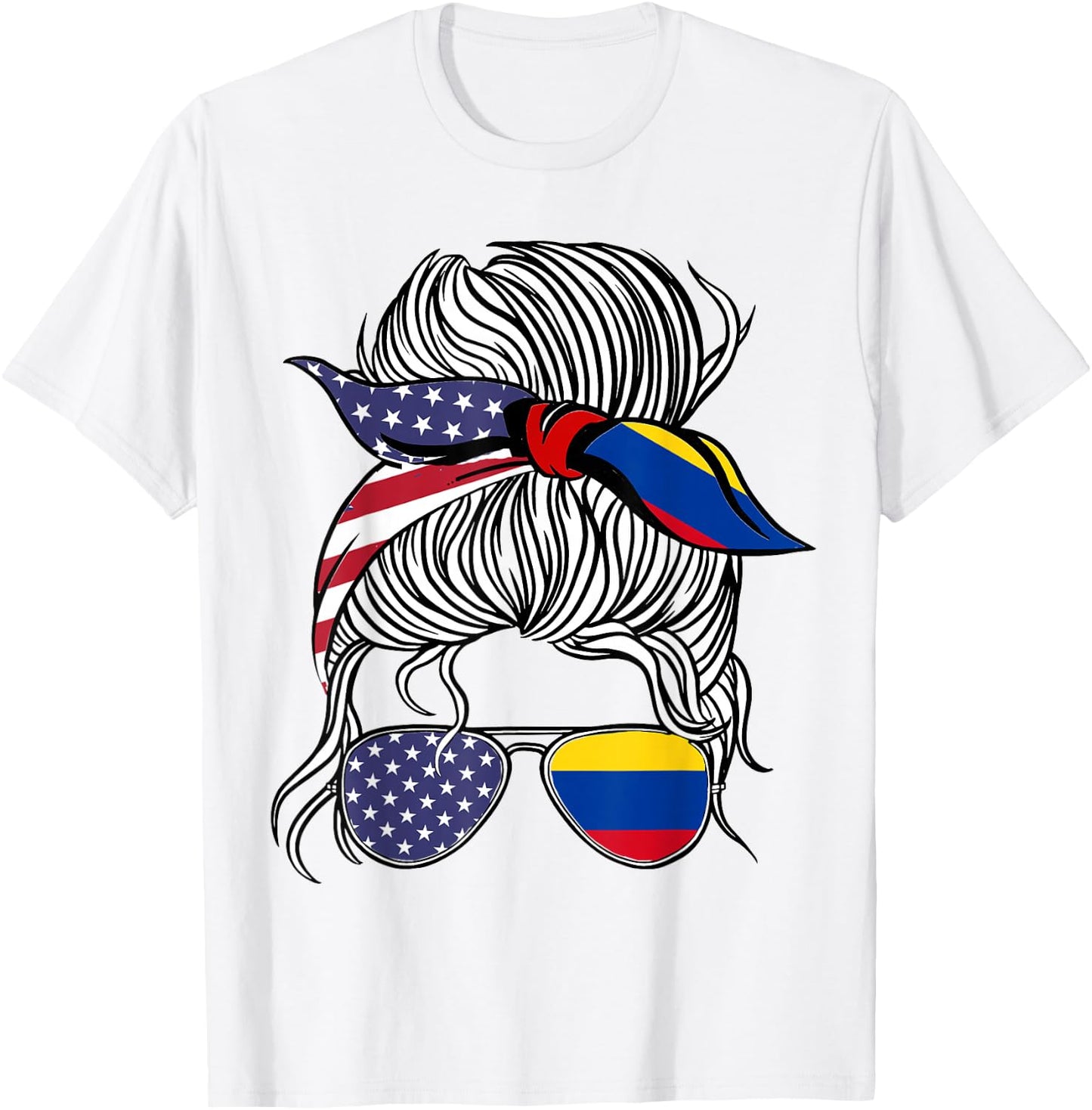 American Colombian Patriot Flag Women Girl Colombia Grown T-Shirt - T-Shirt | White