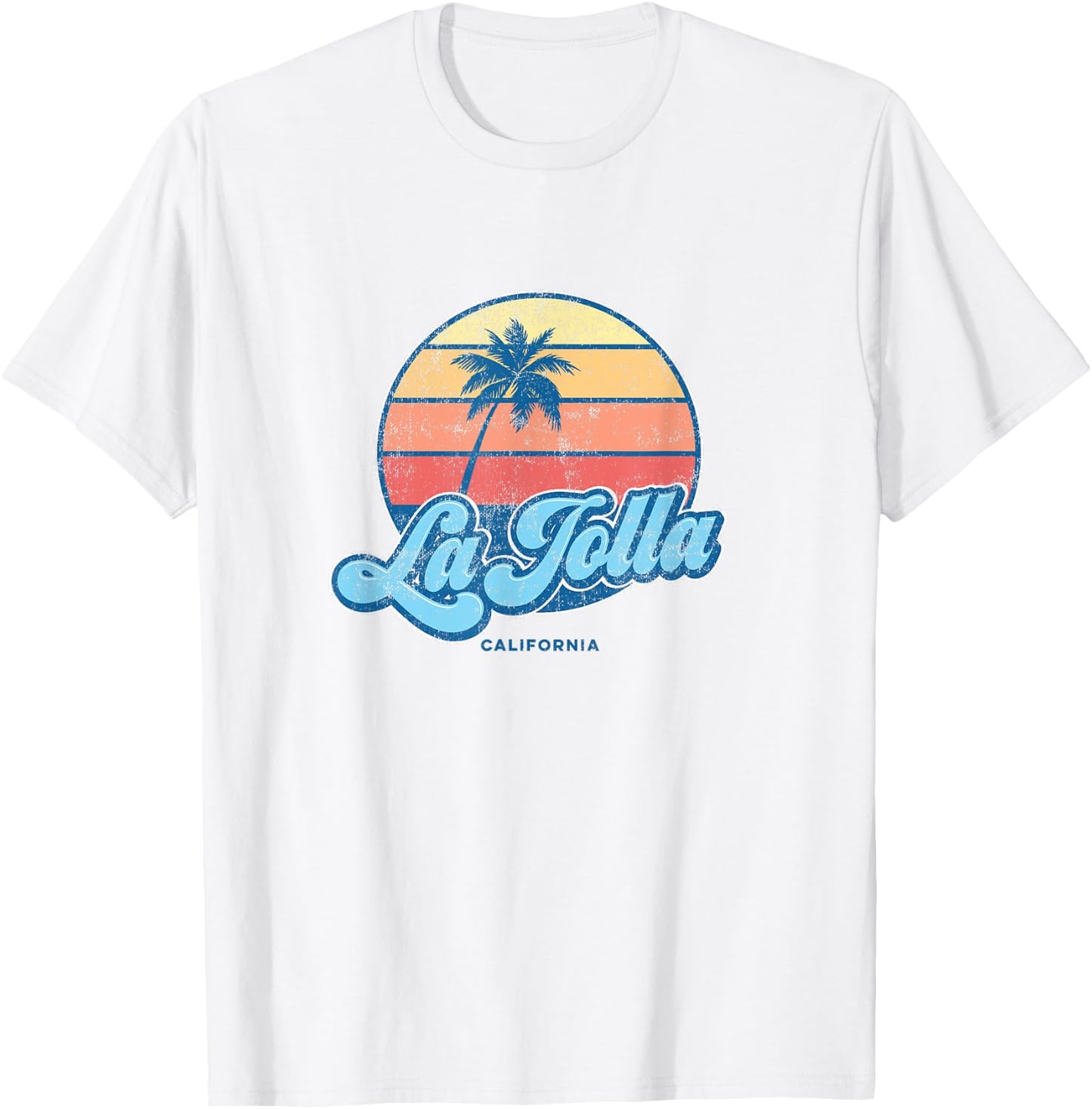 Vintage La Jolla California CA Classic 70s Retro Surfer T-Shirt - T-Shirt | White