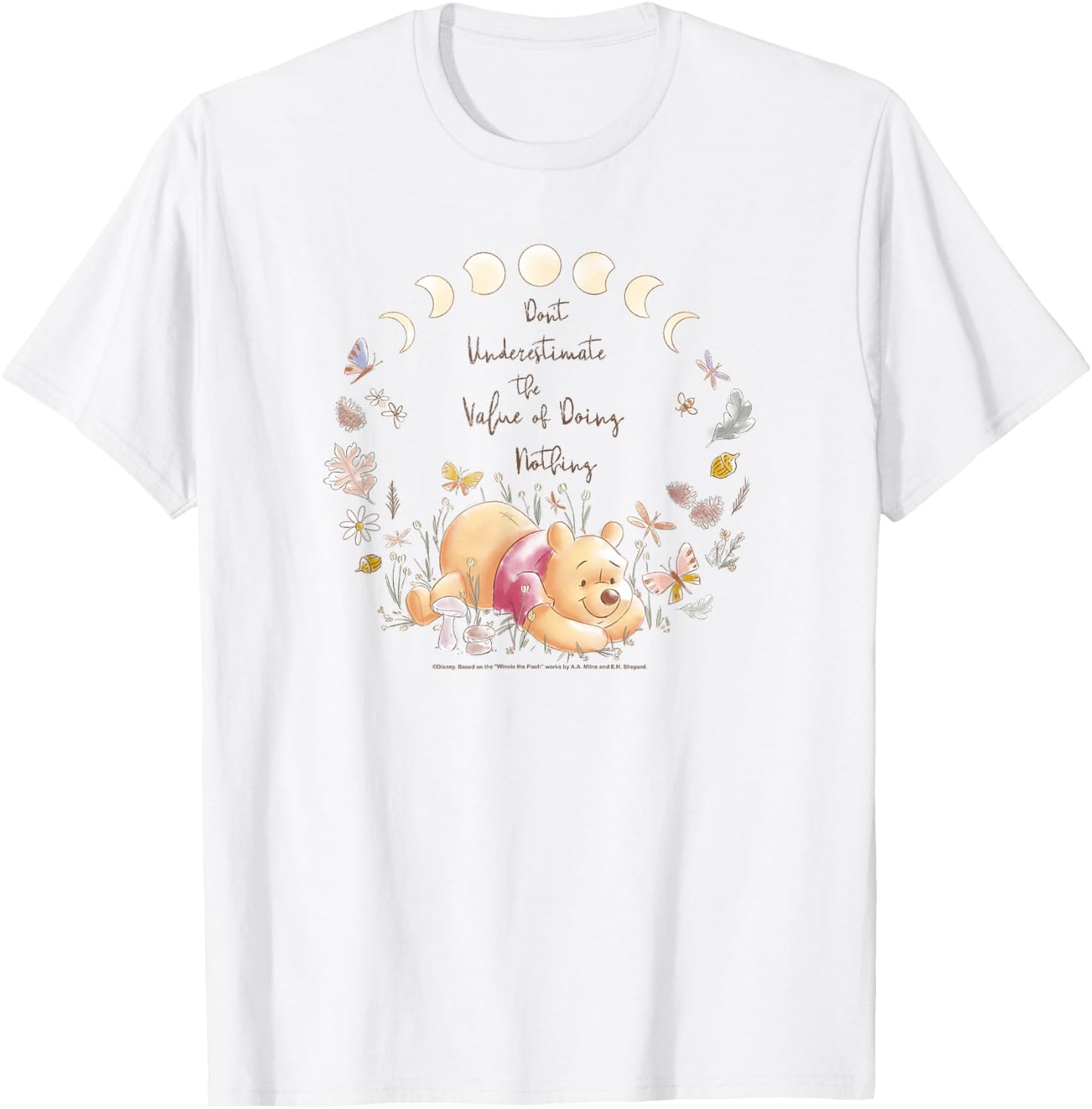 Disney Winnie The Pooh Inspirational Pooh Quote Poster Small T-Shirt - T-Shirt | White