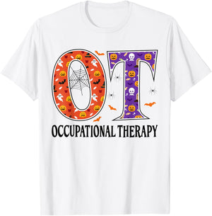 OT Occupational Therapy Funny OT Halloween T-Shirt - T-Shirt | White
