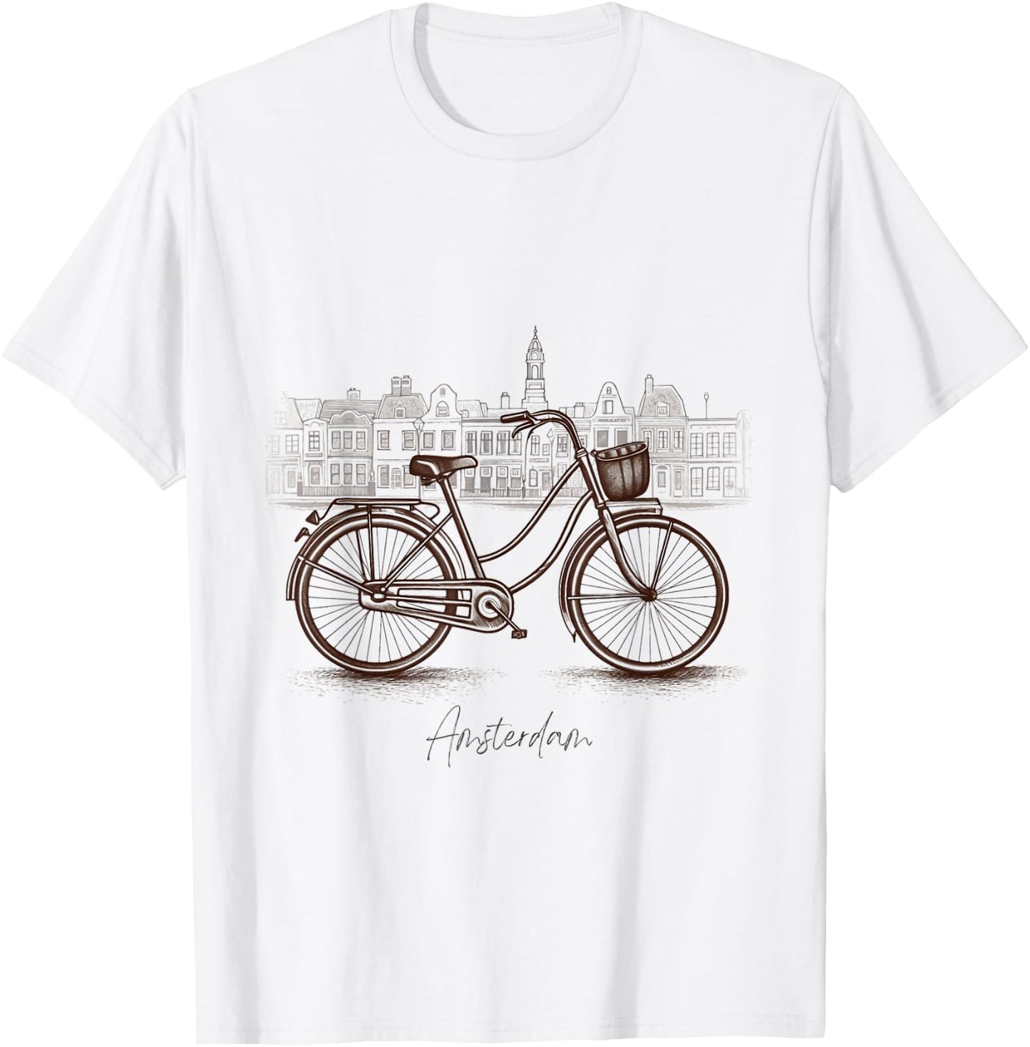 Amsterdam City Bike: Red Light District Bicycle Club T-Shirt - T-Shirt | White