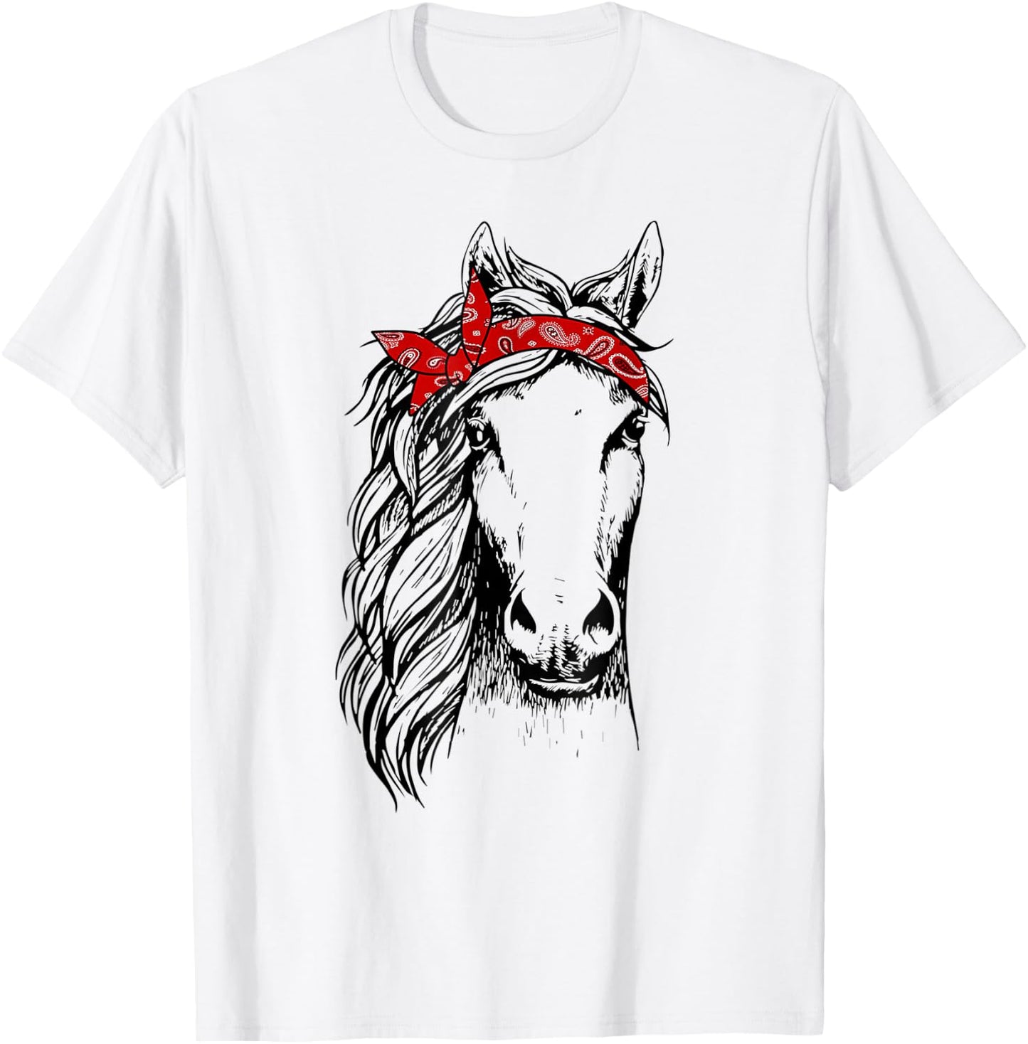 Horse Bandana for Horseback Riding Horse Lover T-Shirt - T-Shirt | White
