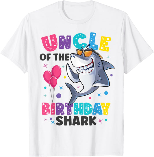 Uncle of the Shark Birthday Dad Matching Family T-Shirt - T-Shirt | White