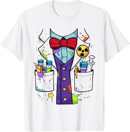 Easy Mad Scientist Halloween Costume Shirt Lazy Halloween T-Shirt - T-Shirt | White
