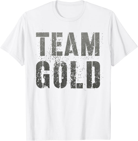 Vintage TEAM GOLD Summer Camp War Game Sports In September T-Shirt - T-Shirt | White