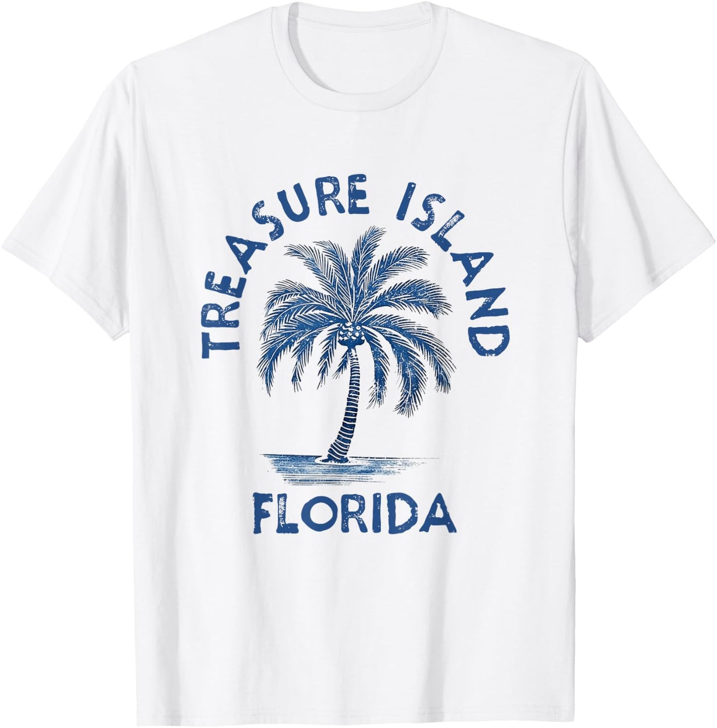 Vintage Treasure Island Florida Palm Tree FL Retro T-Shirt - T-Shirt | White