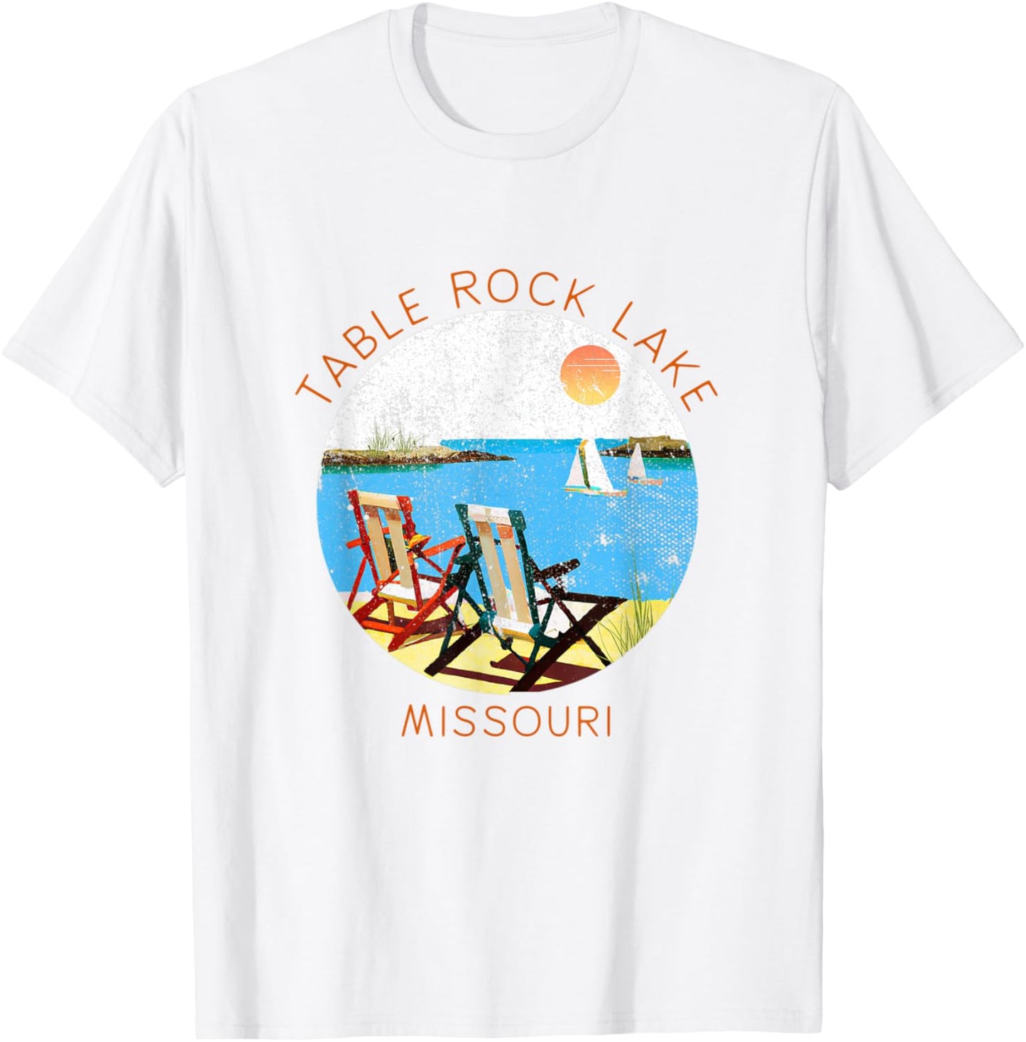 Retro Table Rock Lake Souvenir - Vintage lake Vacation T-Shirt - T-Shirt | White