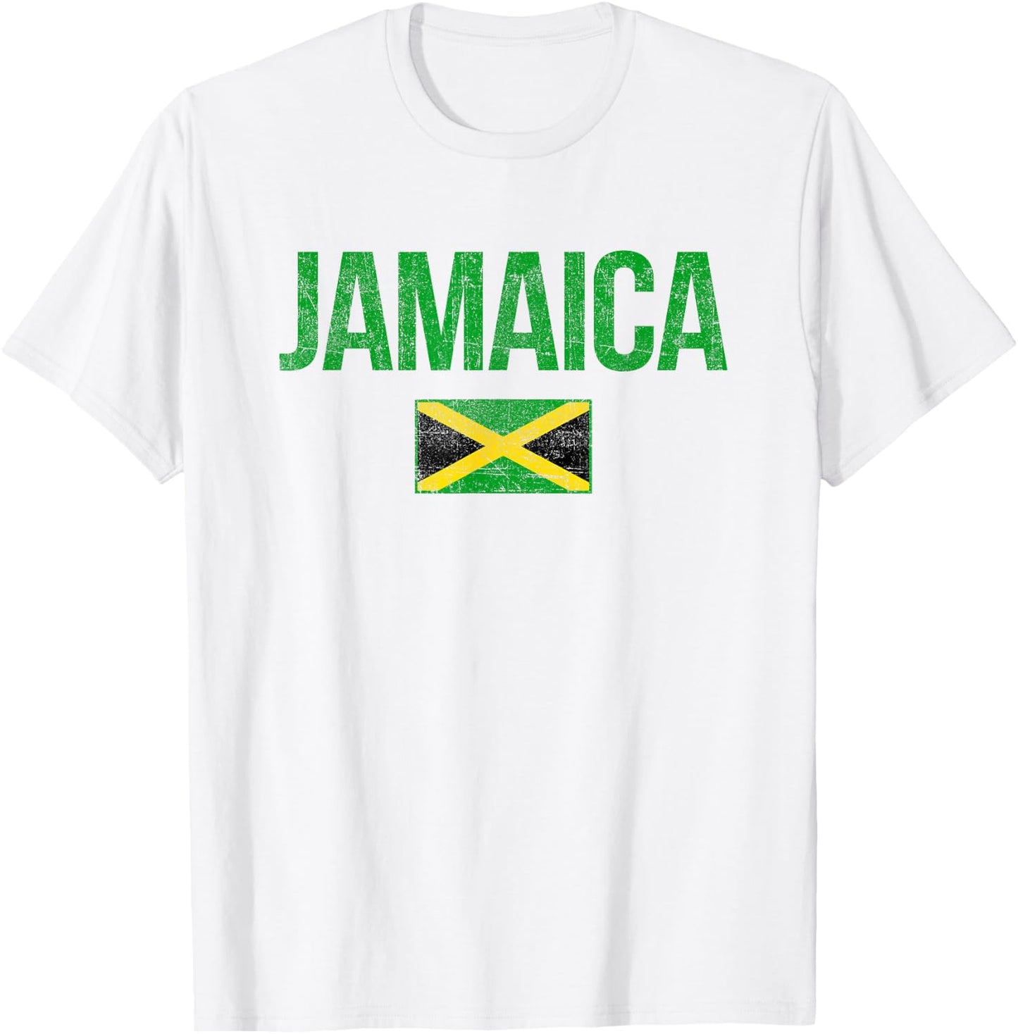 Retro Jamaica Flag Jamaican Travel Vacation Souvenir T-Shirt - T-Shirt | White