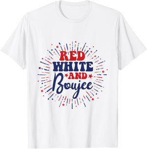 Cute Red White And Boujee 4th Of July USA American Kids Men T-Shirt - T-Shirt | White