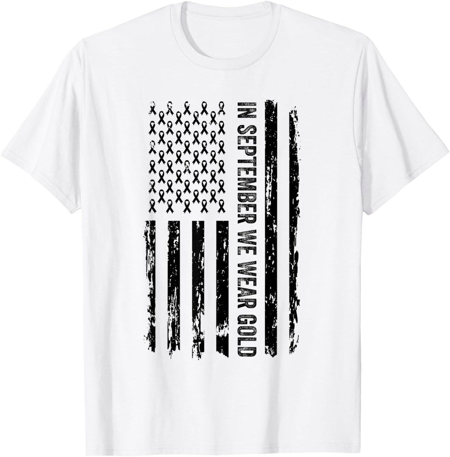 Childhood Cancer Awareness Shirts In September We Wear Gold T-Shirt - T-Shirt | White