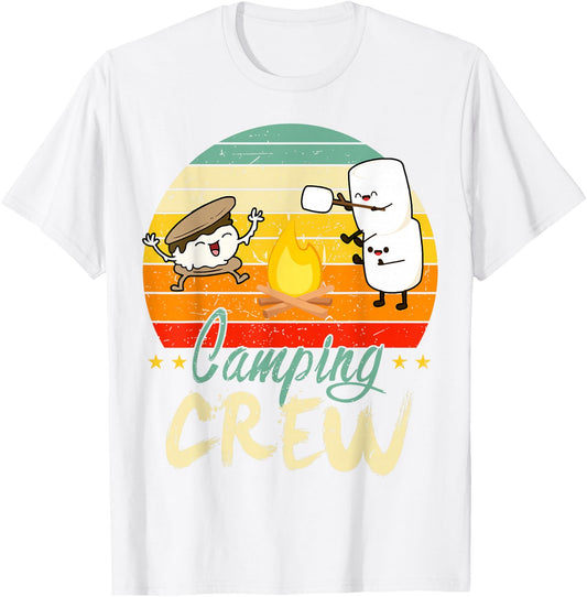 Funny Smore Camping Crew Family Camper Kid Boy Women Toddler T-Shirt - T-Shirt | White