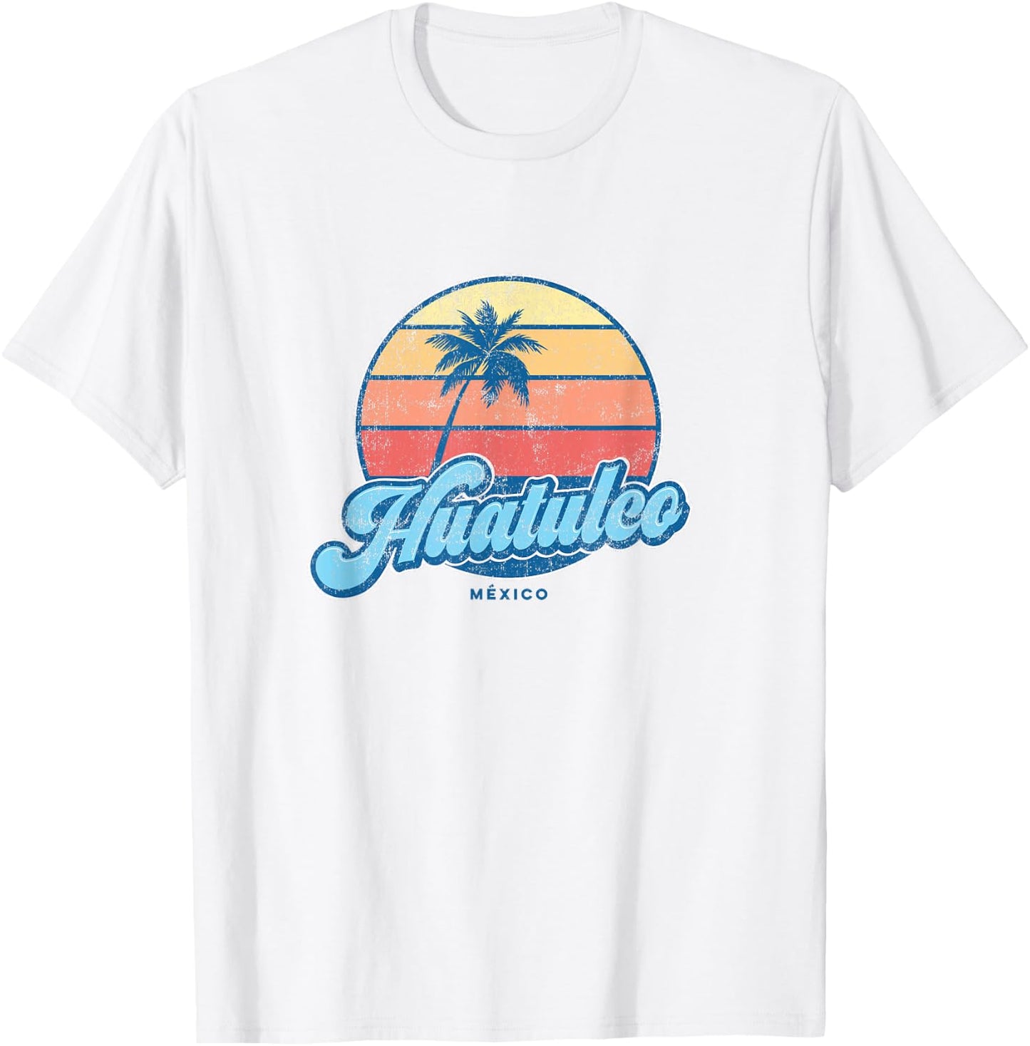 Vintage Huatulco Mexico Classic 70s Retro Surfer T-Shirt - T-Shirt | White