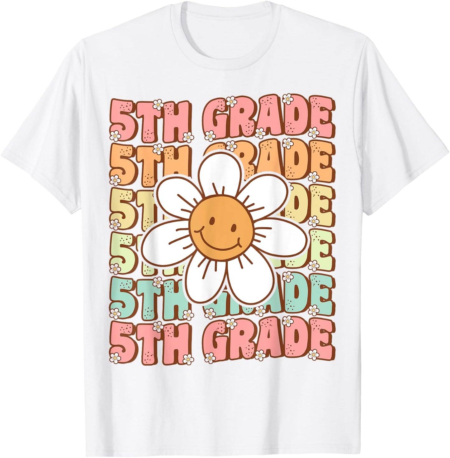 Groovy 5th Grade Back To School First Day of Fifth Grade T-Shirt - T-Shirt | White