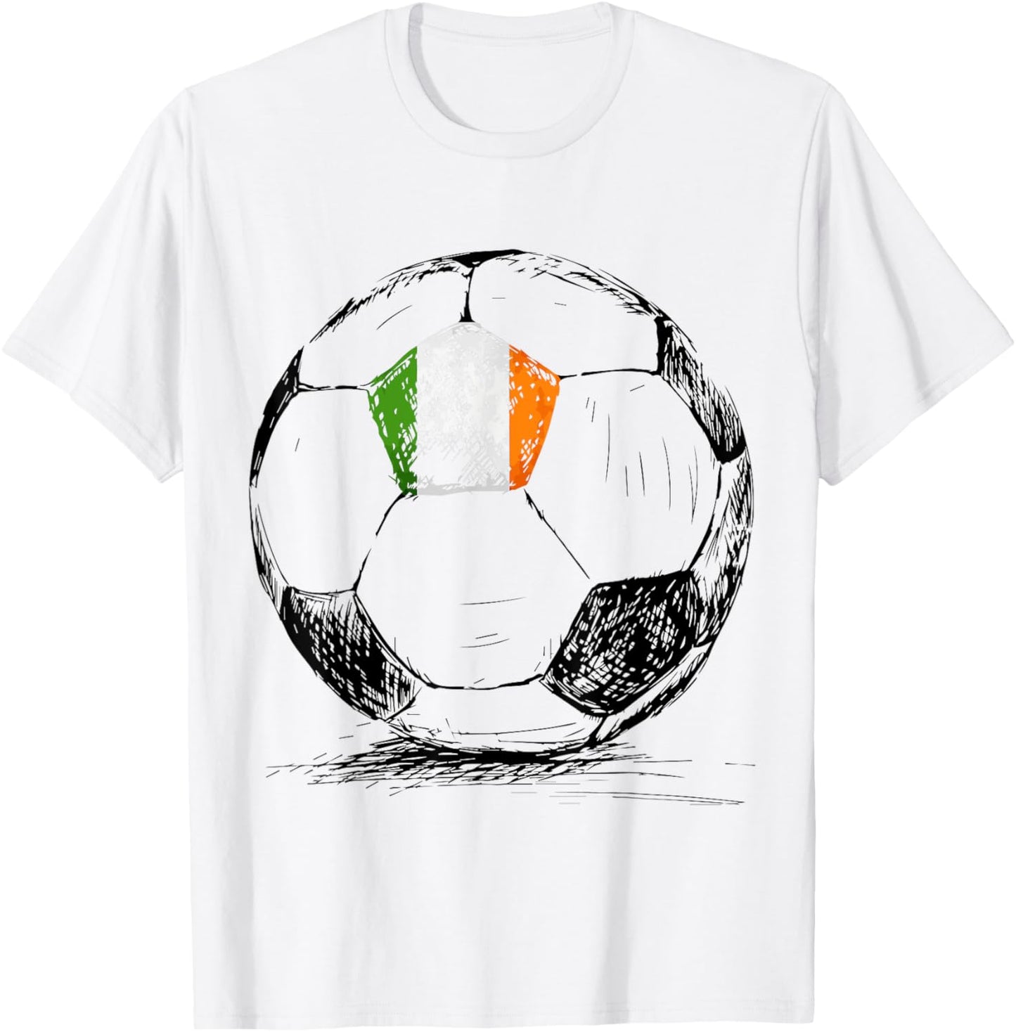 Ireland Irish Eire Flag Design on Soccer Ball Jersey T-Shirt - T-Shirt | White