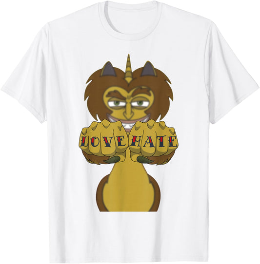 Big Mouth Maury The Hormones Monster Love Hate Fists T-Shirt - T-Shirt | White