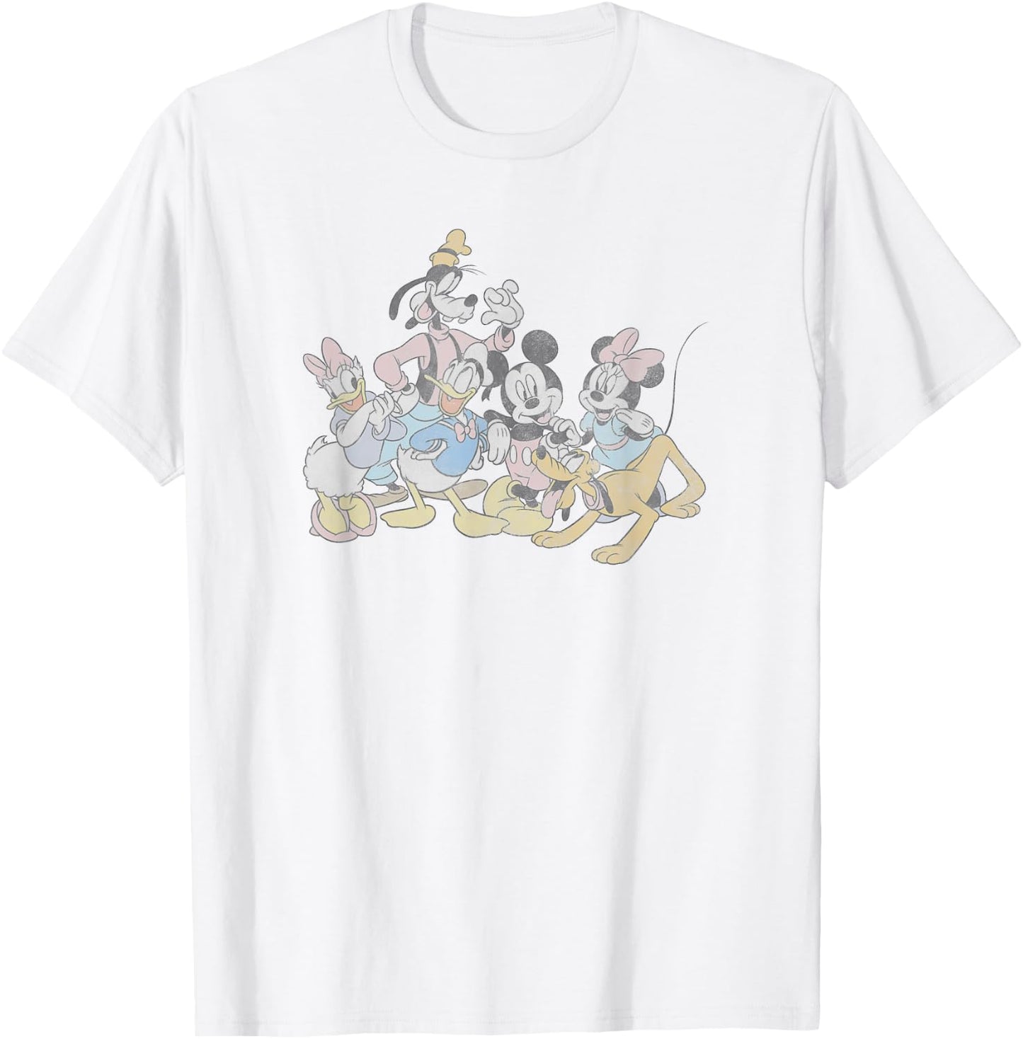 Disney Mickey Classic Group Colorful Poster T-Shirt - T-Shirt | White