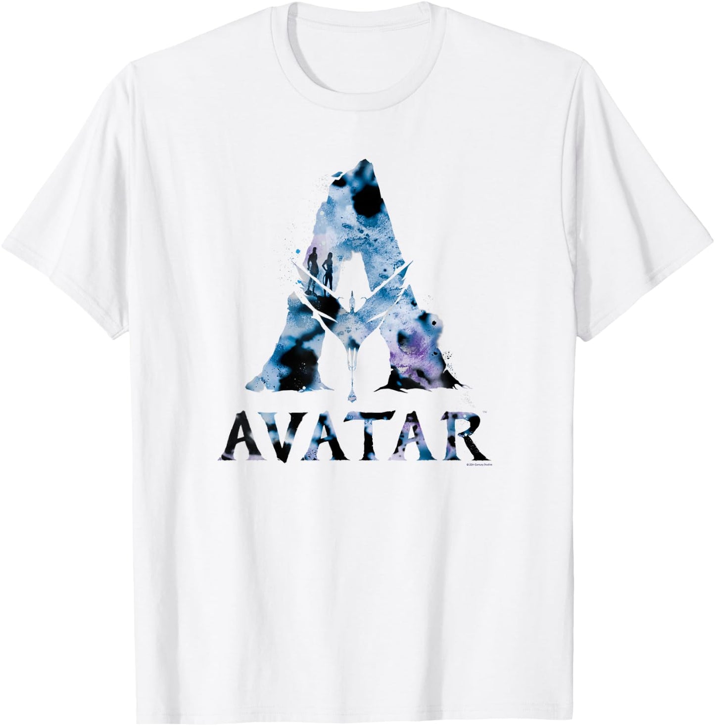 Avatar Banshee A Logo with Jake Sully and Na’vi Neytiri T-Shirt - T-Shirt | White