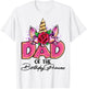 Dad of the Birthday Princess Unicorn Matching Family Daddy T-Shirt - T-Shirt | White