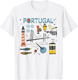 Travel Europe Portugal Lisbon Portuguese Vacation Souvenir T-Shirt - T-Shirt | White