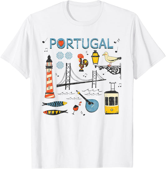 Travel Europe Portugal Lisbon Portuguese Vacation Souvenir T-Shirt - T-Shirt | White