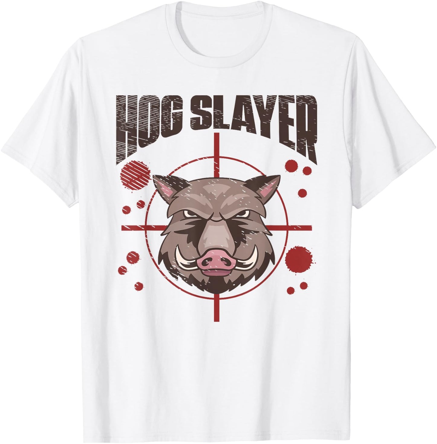 Hog Slayer Hunter Wild Boar Head Hunt Season Heli Hunting T-Shirt - T-Shirt | White
