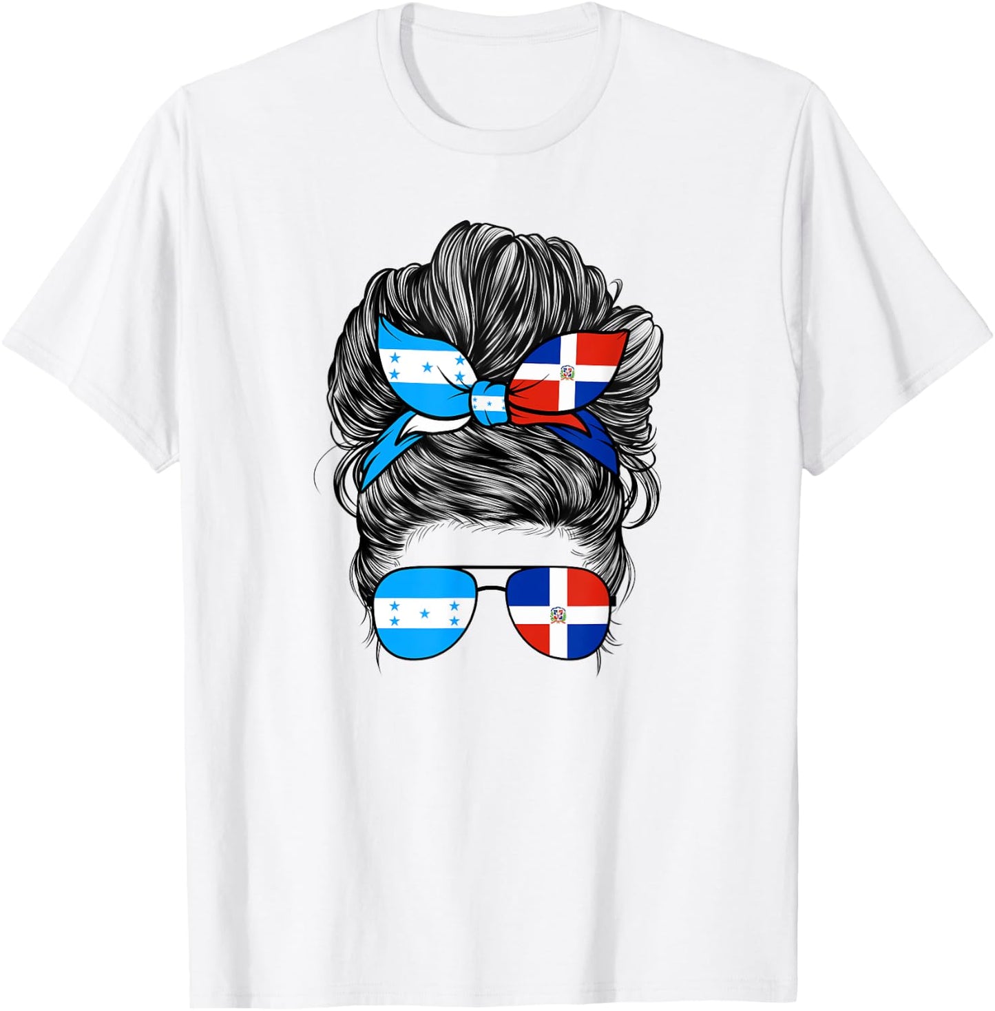 Half Dominican And Honduran Honduras Dominica Flag Girl Mix T-Shirt - T-Shirt | White