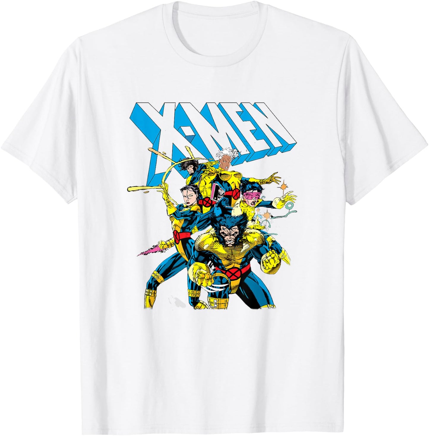 Marvel X-Men 80's Style Uniforms Vintage Group Shot T-Shirt - T-Shirt | White