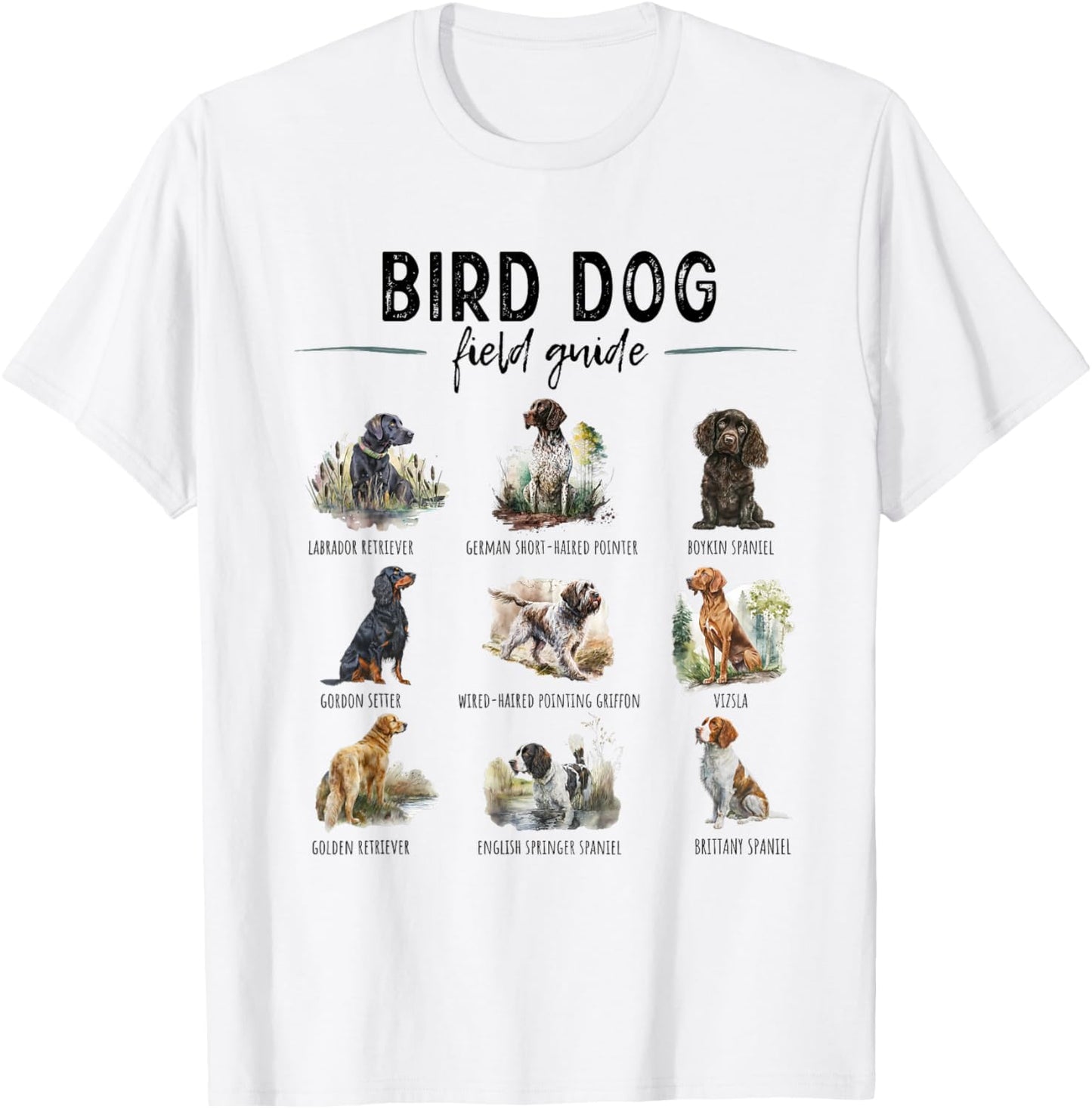 Bird Hunting Dogs Guide Duck Hunting Hunter Dog Breeds Women Kids T-Shirt - T-Shirt | White