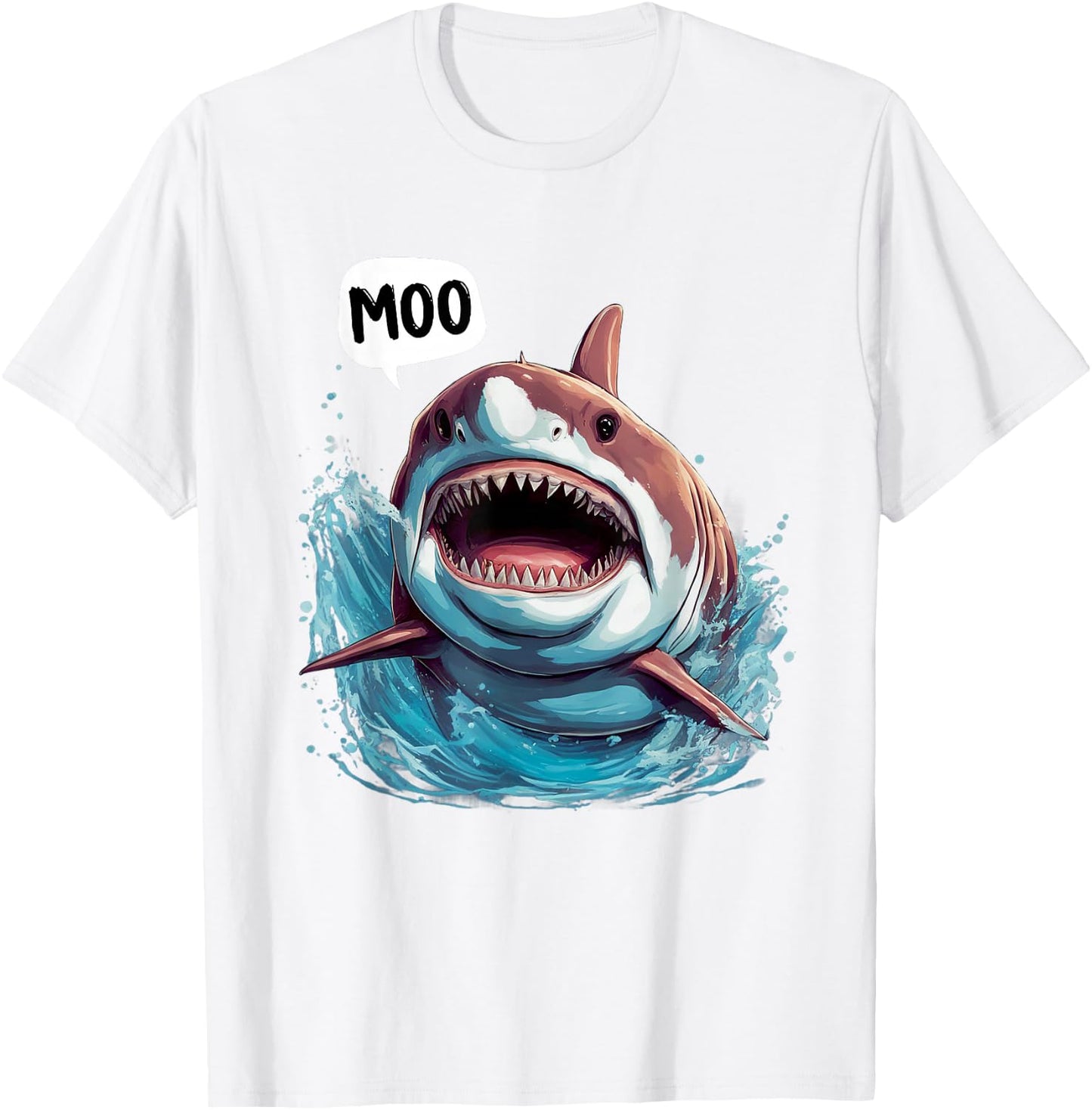 Funny Shark - Moo I'm A Cow Men Women Kids Moo T-Shirt - T-Shirt | White
