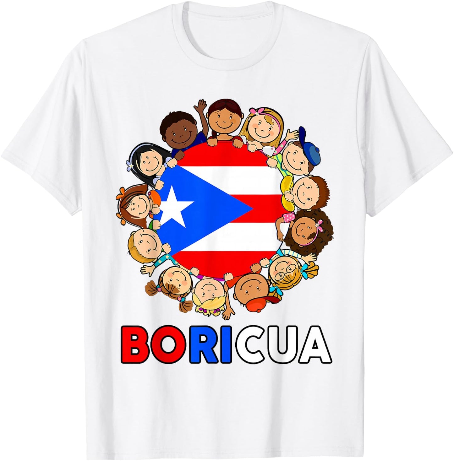Kids Puerto Rico Flag Boricua Rican Boy Hispanic Heritage T-Shirt - T-Shirt | White