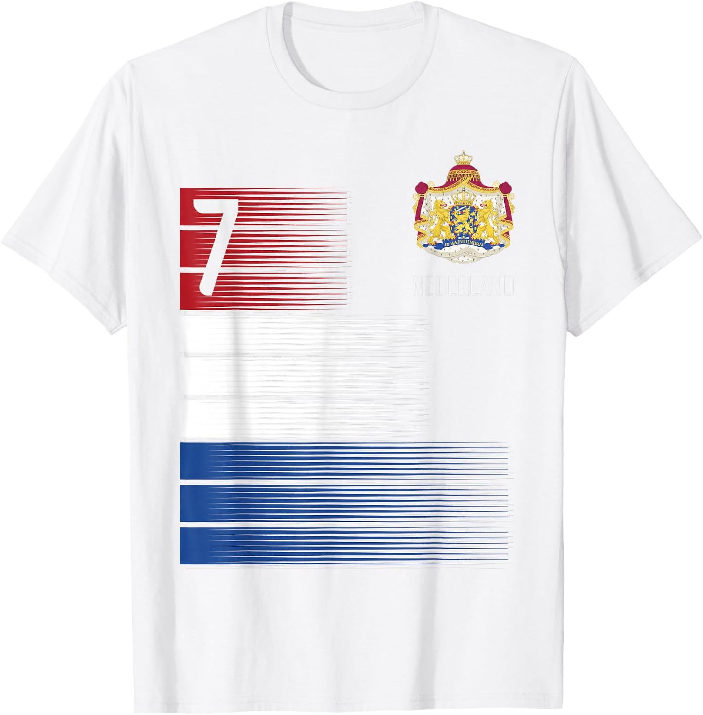 Netherlands Flag Number 7 Dutch Soccer Men Women Kids Boys T-Shirt - T-Shirt | White