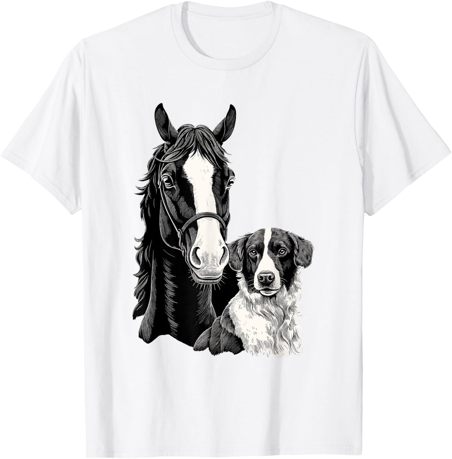 Dog And Horse Lover Horseback Riding Equestrian T-Shirt - T-Shirt | White