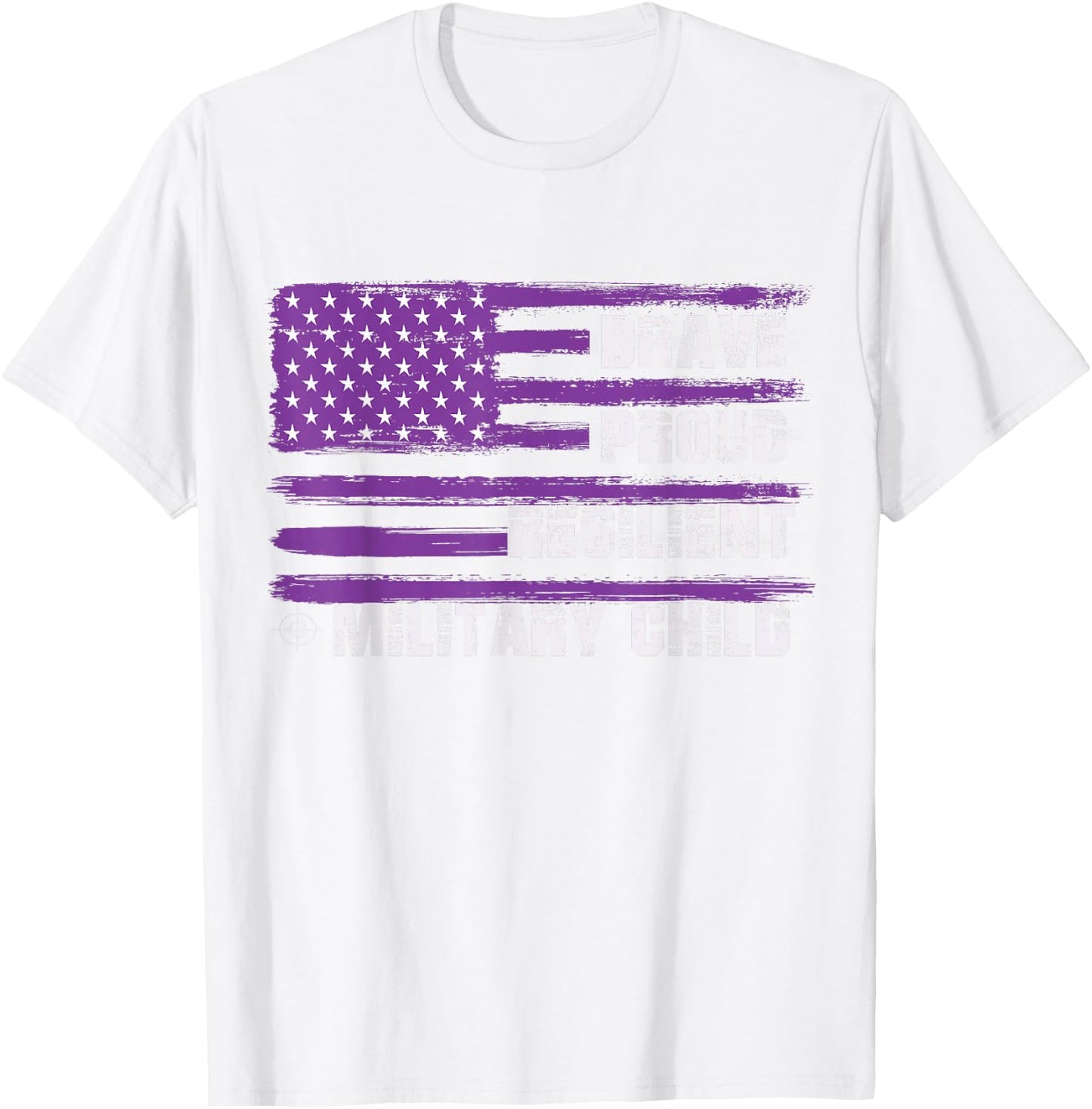 2023 Month Military Kids Military Child Adult Purple UP T-Shirt - T-Shirt | White