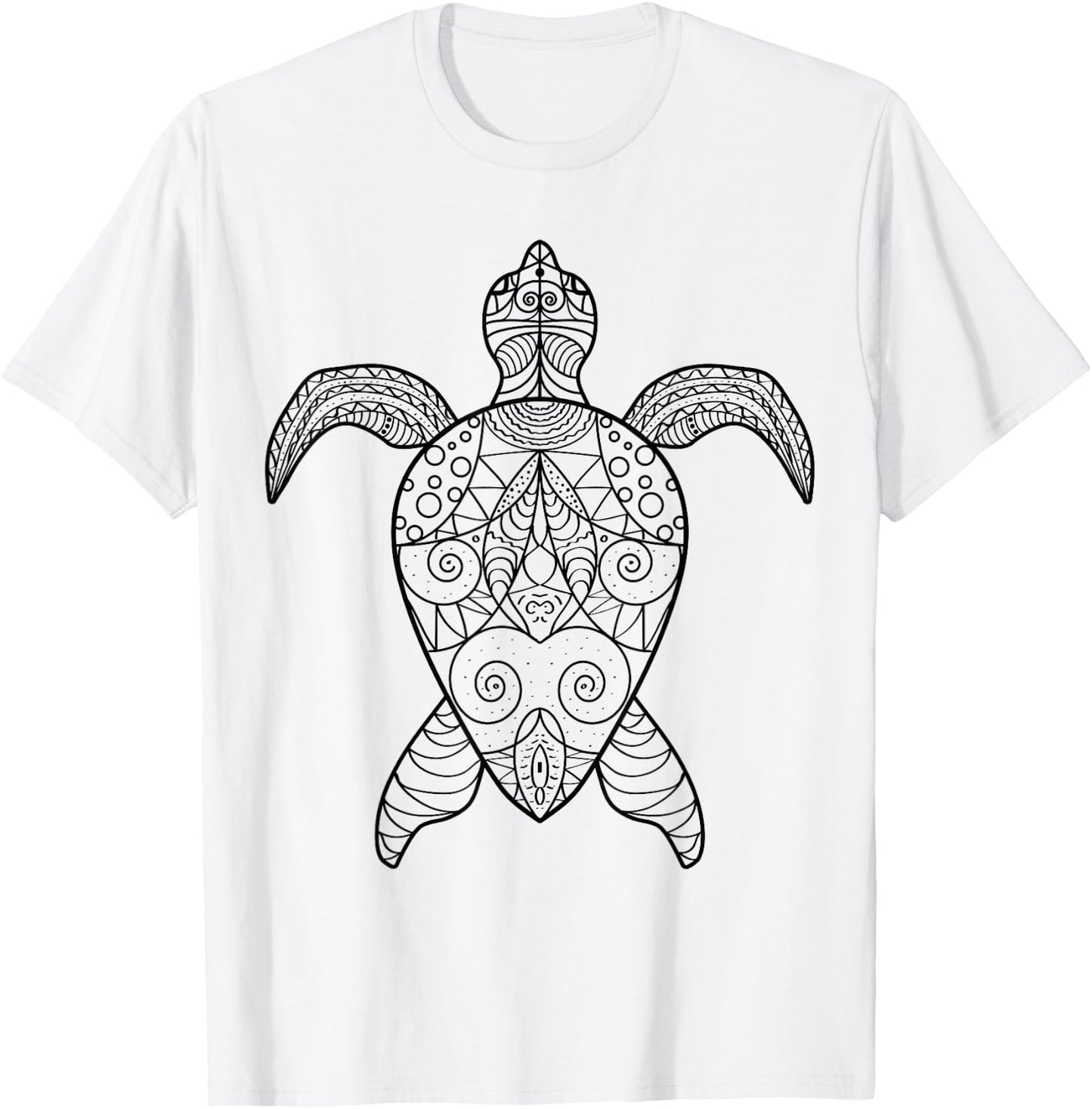Cute sea turtle to paint and color in for children T-Shirt - T-Shirt | White