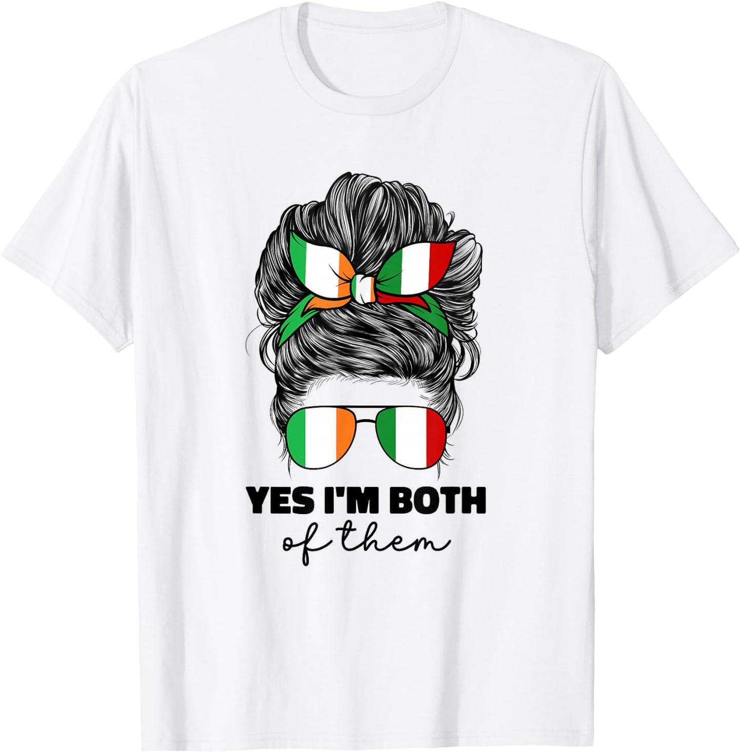 Half Italian and Irish Ireland Italy Flag Girl Mix T-Shirt - T-Shirt | White