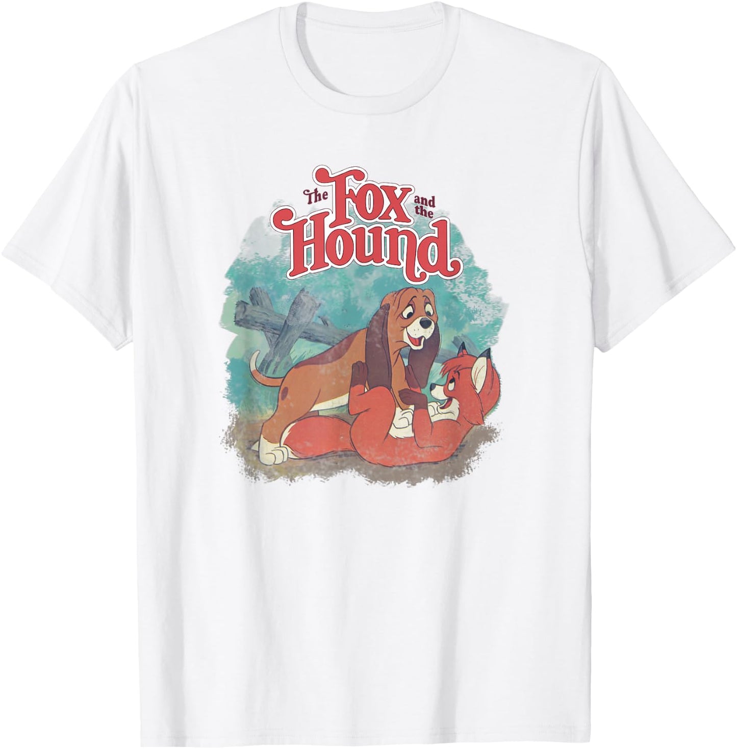 Disney The Fox and The Hound Vintage Classic Poster T-Shirt - T-Shirt | White