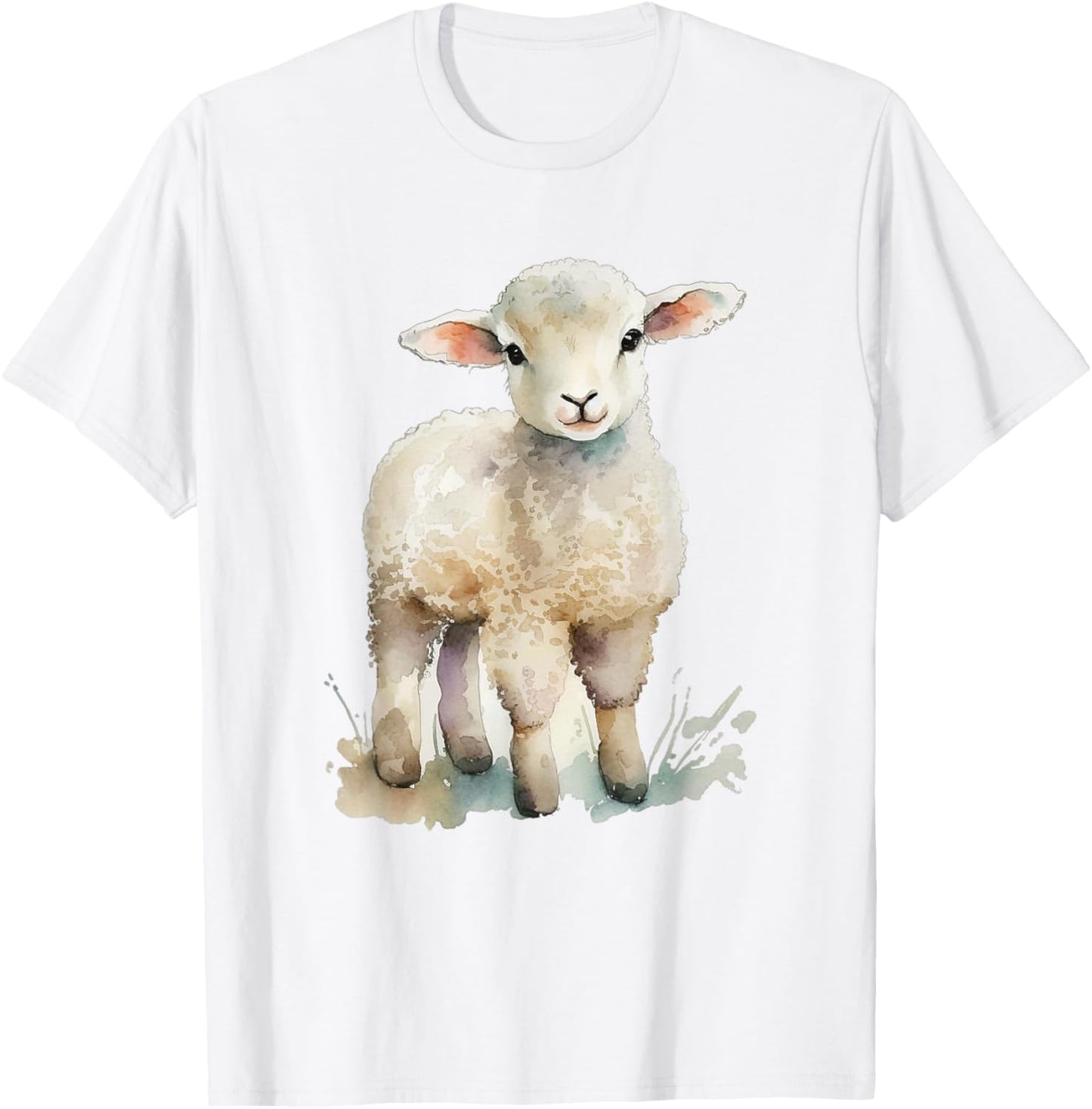 Easter Lamb Watercolor For Girls Women Spring Baby Animal T-Shirt - T-Shirt | White