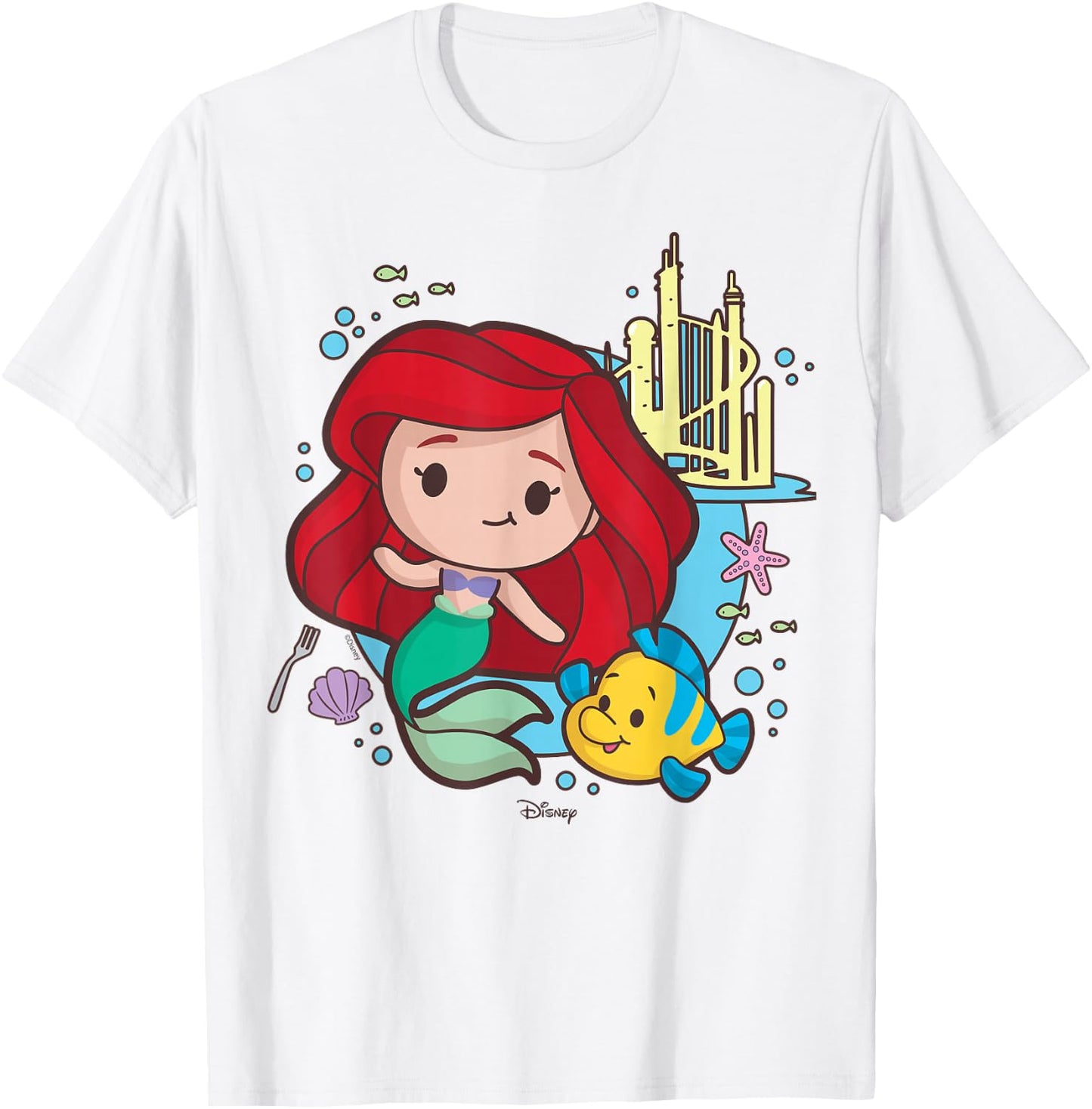 Disney Princess - Ariel and Flounder T-Shirt - T-Shirt | White