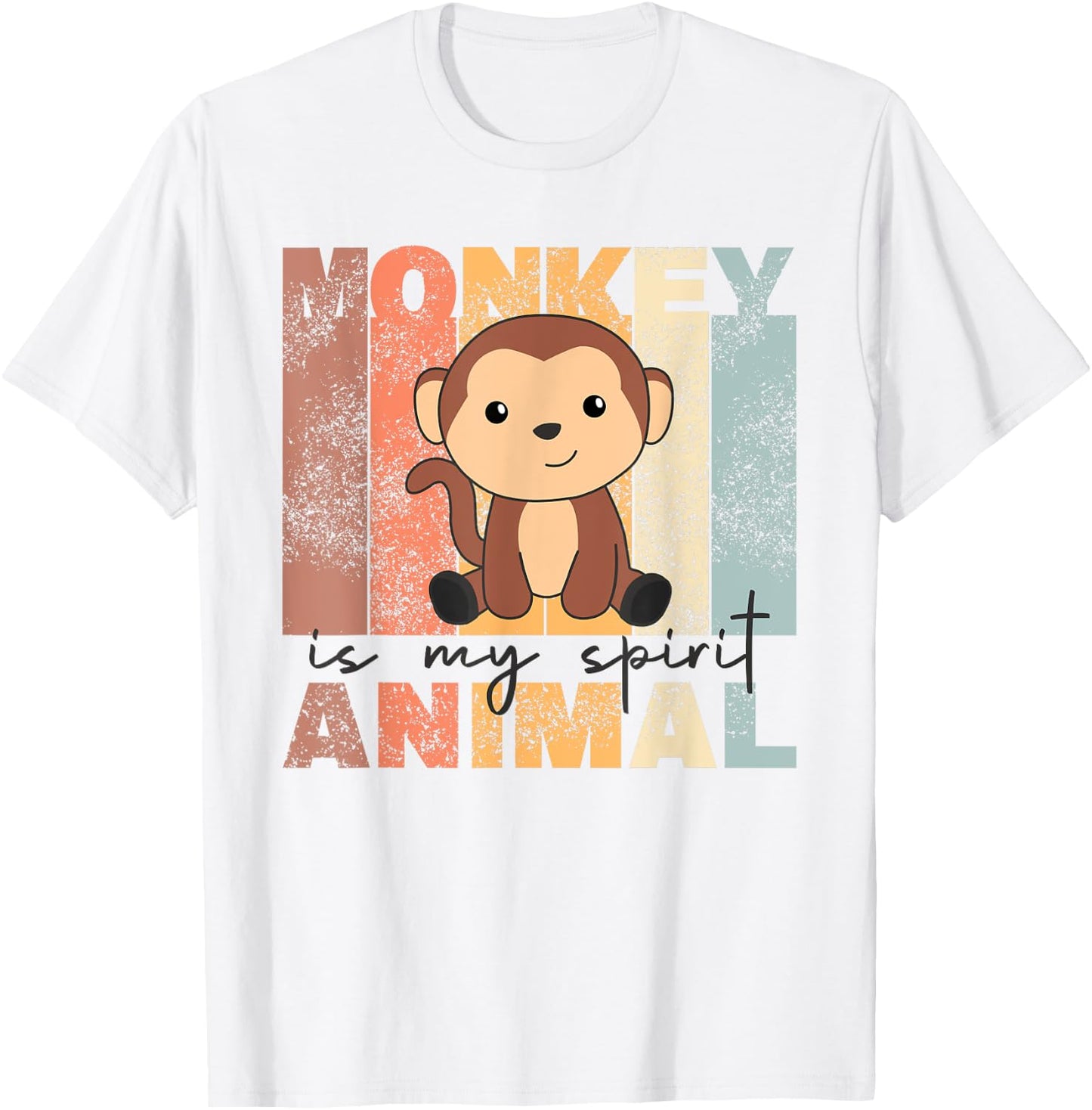 Monkey Is My Spirit Animal - Vintage Monkeys T-Shirt - T-Shirt | White
